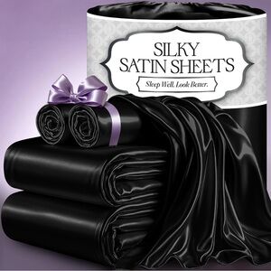 Satin Bed Sheets 4 Piece Full Size